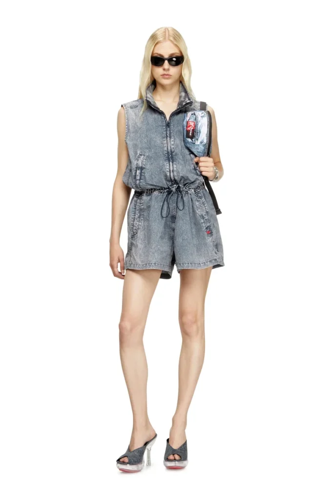 Diesel springer Sac banane en denim trompe-l&rsquo;œil