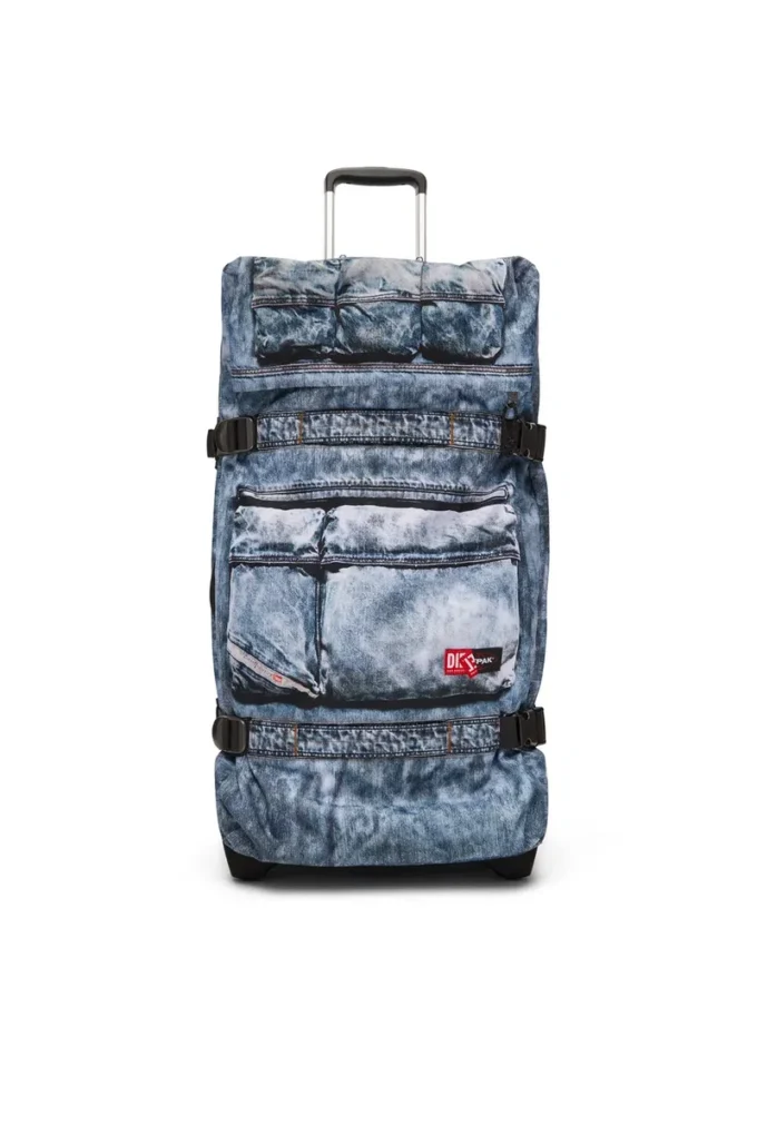 Diesel transit&rsquo;r l Valise à roulettes en denim trompe-l&rsquo;œil