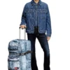 Diesel transit&rsquo;r l Valise à roulettes en denim trompe-l&rsquo;œil