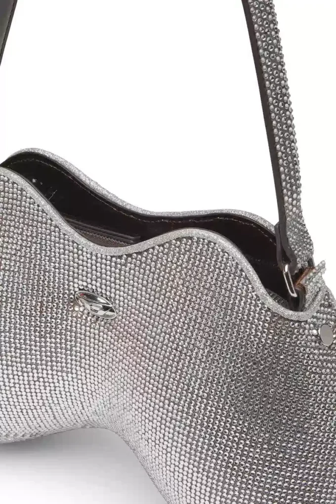 double-d épaule Sac à bandoulière Double-D entièrement recouvert de cristaux