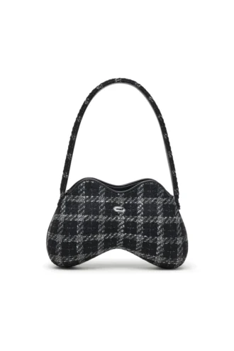 double-d shoulder Sac à bandoulière Double-D avec motif pied-de-poule