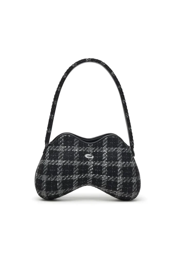 double-d shoulder Sac à bandoulière Double-D avec motif pied-de-poule