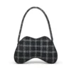 double-d shoulder Sac à bandoulière Double-D avec motif pied-de-poule