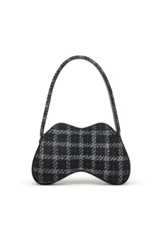 double-d shoulder Sac à bandoulière Double-D avec motif pied-de-poule