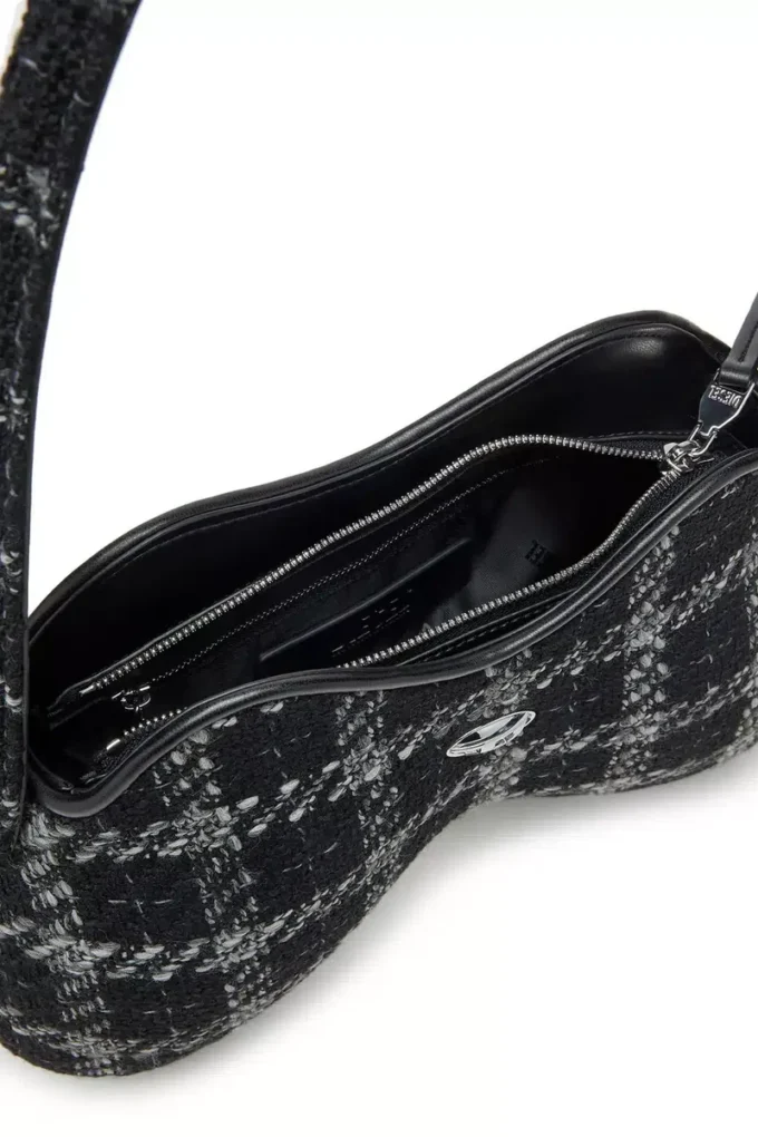 double-d shoulder Sac à bandoulière Double-D avec motif pied-de-poule