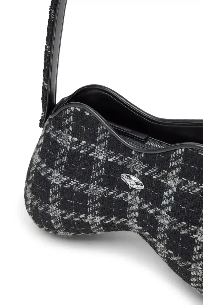 double-d shoulder Sac à bandoulière Double-D avec motif pied-de-poule