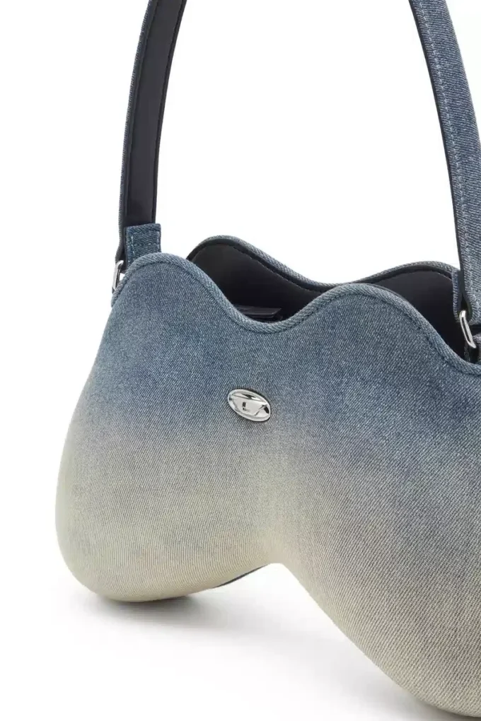 double-d shoulder Sac à bandoulière Double-D en denim solarisé
