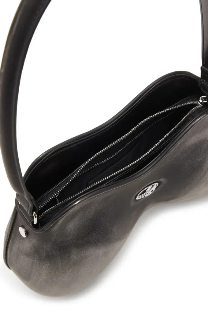 double-d shoulder Sac à bandoulière Double-D-Rigid en PU brossé