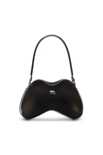 double-d shoulder Sac à bandoulière rigide Double-D en PU brillant dégradé