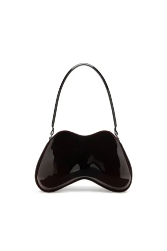 double-d shoulder Sac à bandoulière rigide Double-D en PU brillant dégradé