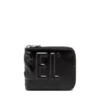 dsl 3d- bi fold coin zip xs Portefeuille en cuir avec fermeture éclair et logo en relief