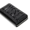 dsl 3d -continental zip l Portefeuille long à fermeture éclair en cuir estampillé du logo