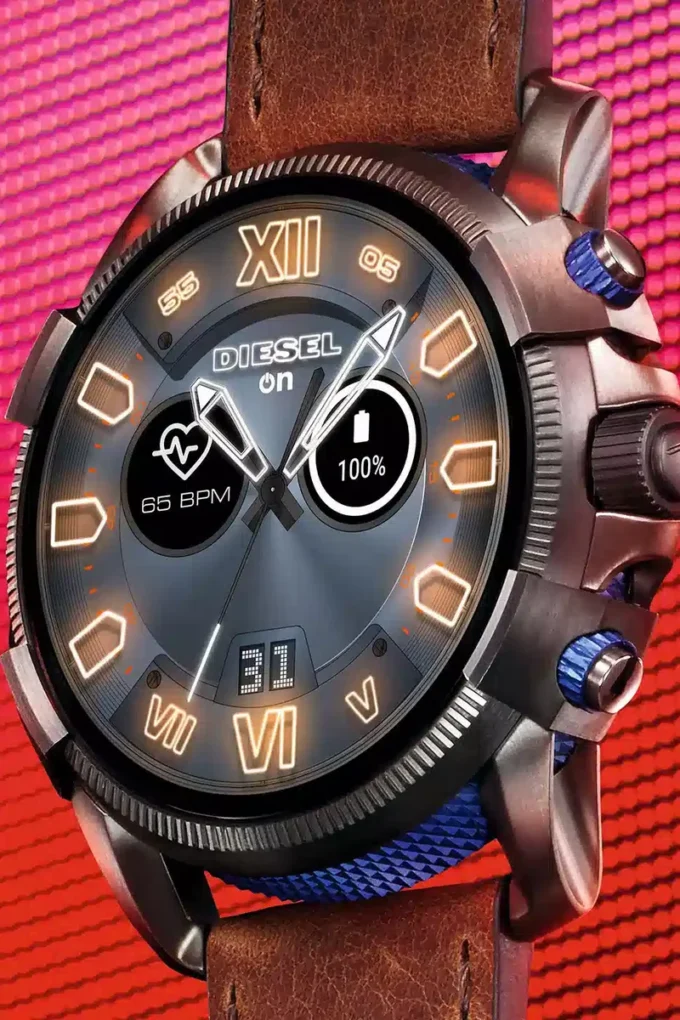 dt2009 Montre connectée Full Guard 2.5 en cuir marron