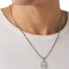 dx1342 Collier pendentif en acier inoxydable
