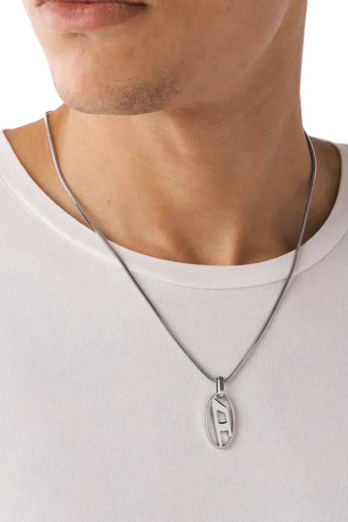 dx1342 Collier pendentif en acier inoxydable