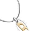 dx1421 Collier pendentif en acier inoxydable bicolore