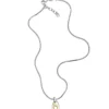 dx1421 Collier pendentif en acier inoxydable bicolore