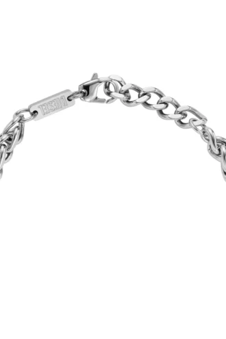 dx1445 Bracelet à chaîne en acier inoxydable et émail rouge