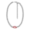 dx1446 Collier à chaîne en émail rouge