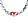 dx1446 Collier à chaîne en émail rouge