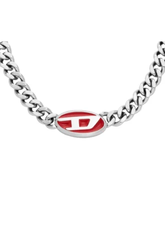 dx1446 Collier à chaîne en émail rouge