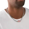 dx1446 Collier à chaîne en émail rouge
