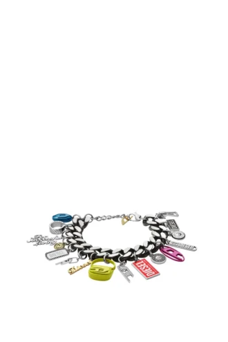 dx1524 bijou Bracelet à chaîne avec breloques en acier inoxydable noir