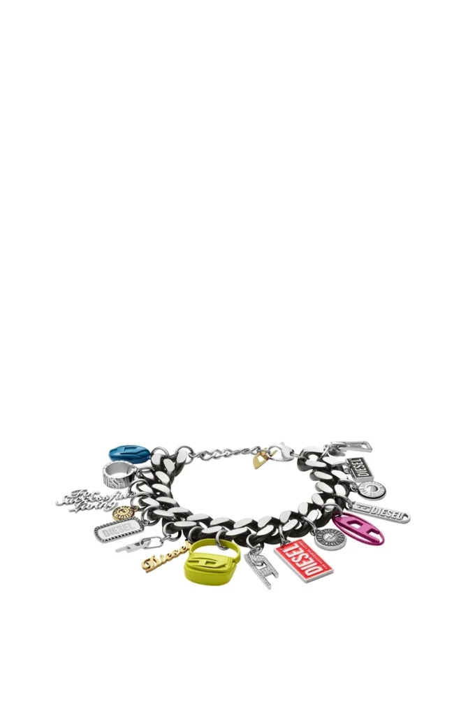 dx1524 bijou Bracelet à chaîne avec breloques en acier inoxydable noir