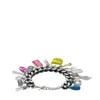 dx1524 bijou Bracelet à chaîne avec breloques en acier inoxydable noir