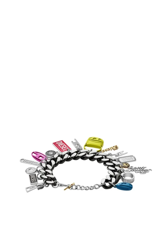 dx1524 bijou Bracelet à chaîne avec breloques en acier inoxydable noir