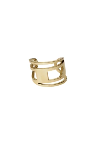 dx1569710 bijou Bague à bande en acier inoxydable doré