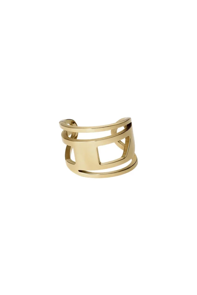 dx1569710 bijou Bague à bande en acier inoxydable doré