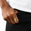 dx1569710 bijou Bague à bande en acier inoxydable doré