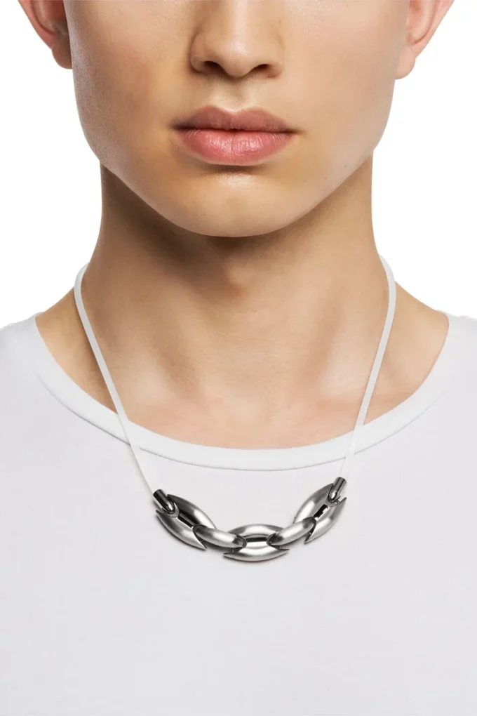 dx1615040 Collier chaîne Metamorph en acier inoxydable et silicone
