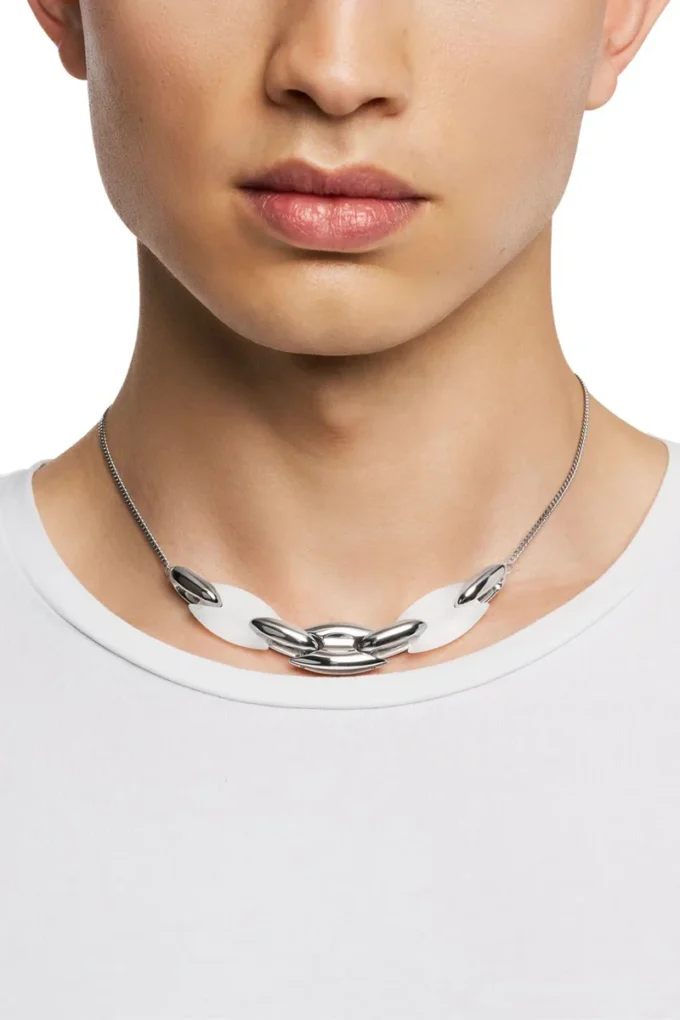 dx1616040 Collier chaîne Metamorph en acier inoxydable et silicone