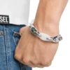 dx1617040 Bracelet chaîne Metamorph en acier inoxydable et silicone