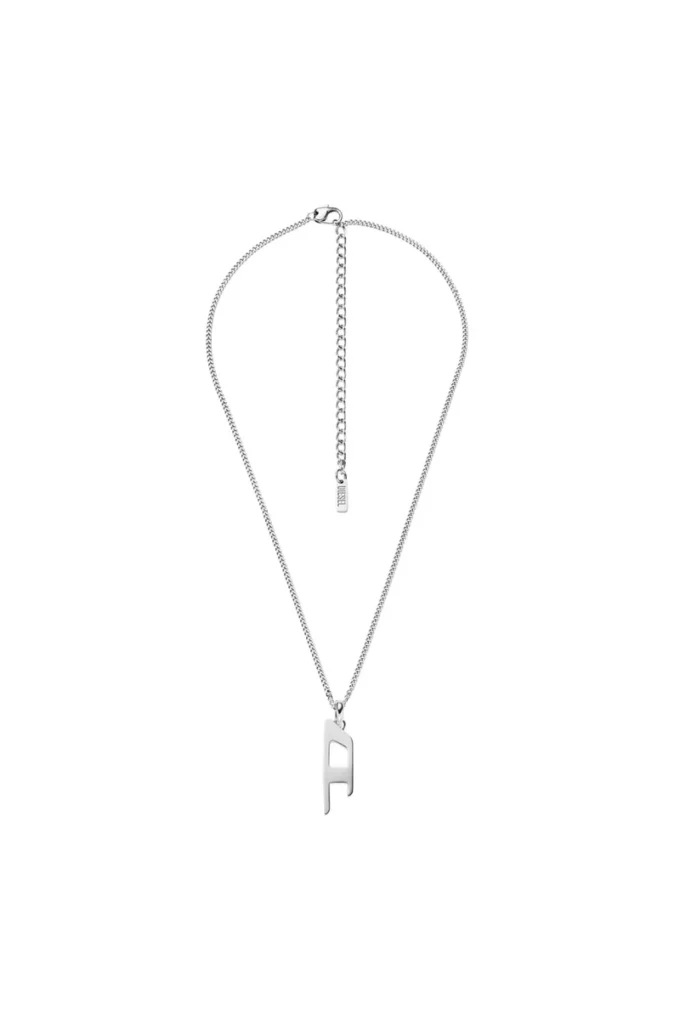 dx1625040 bijoux Collier pendentif en acier inoxydable avec logo D