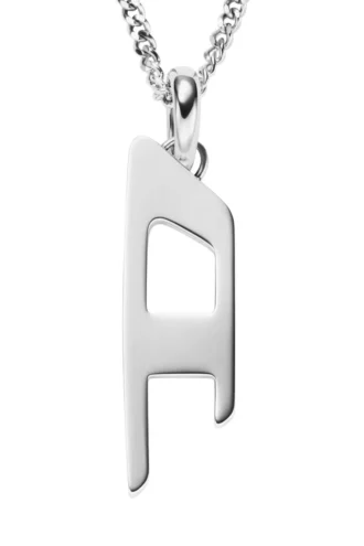 dx1625040 bijoux Collier pendentif en acier inoxydable avec logo D