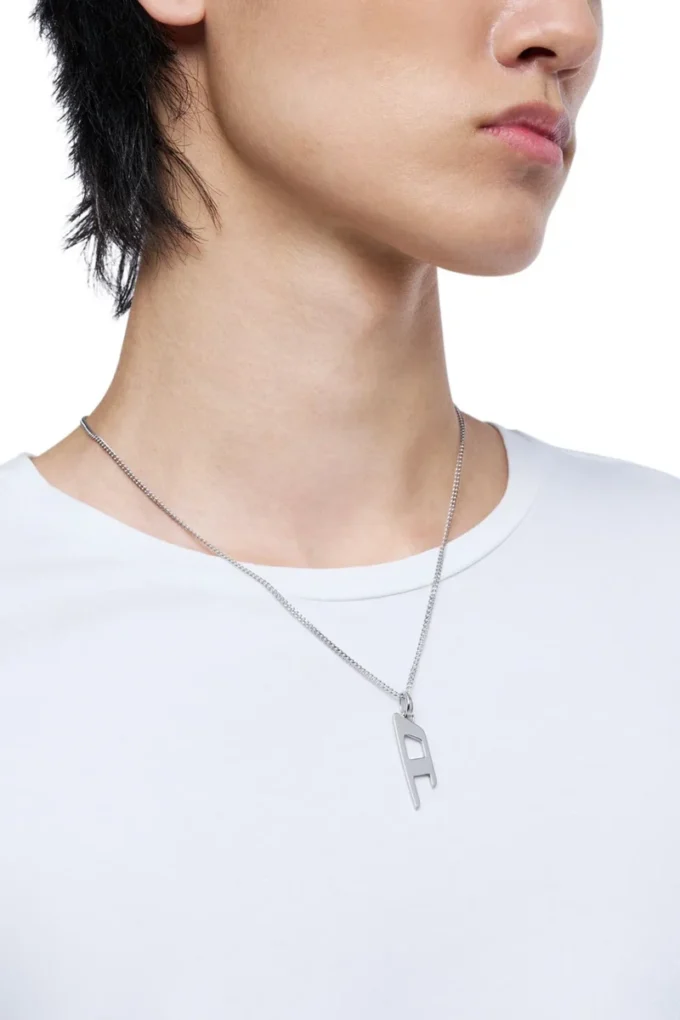 dx1625040 bijoux Collier pendentif en acier inoxydable avec logo D
