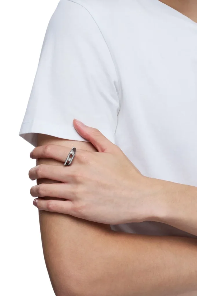 dx1629040 bijoux Bague chevalière en acier inoxydable