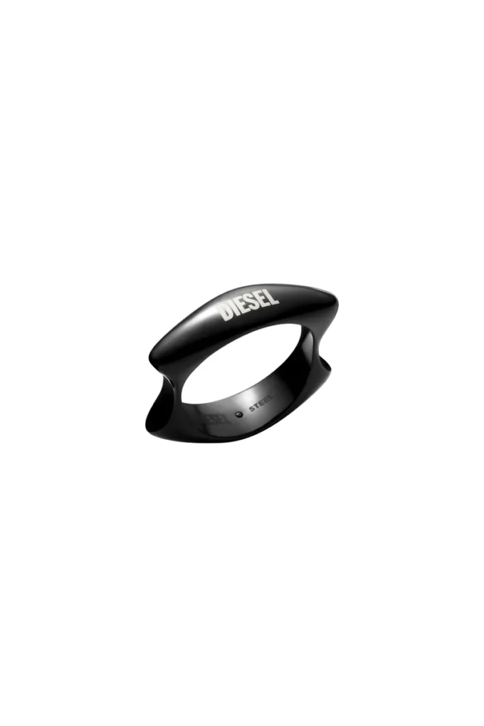 dx1632001 bijoux Bague bande en acier inoxydable noir