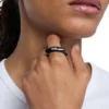 dx1632001 bijoux Bague bande en acier inoxydable noir