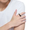 dx1632001 bijoux Bague bande en acier inoxydable noir