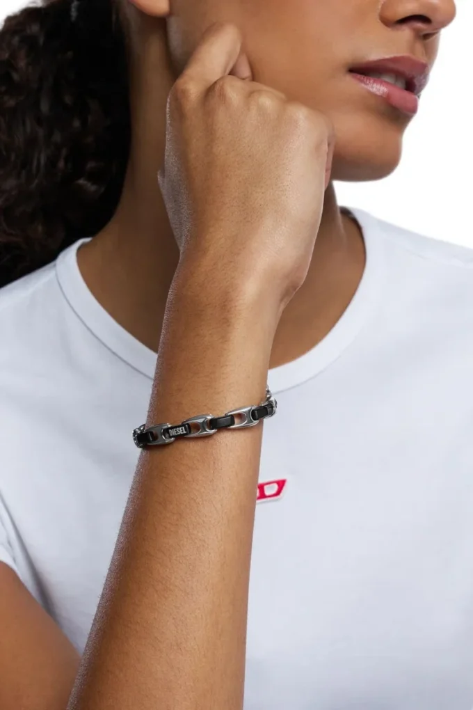 dx1634931 bijoux Bracelet chaîne en acier inoxydable bicolore