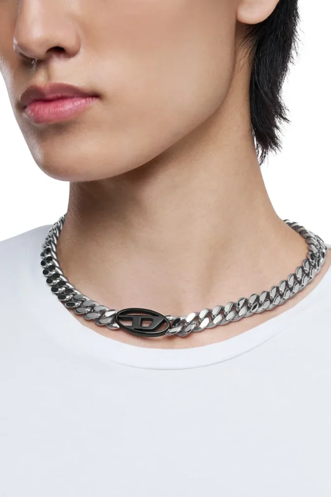 dx1635931 bijoux Collier à chaîne en acier inoxydable bicolore