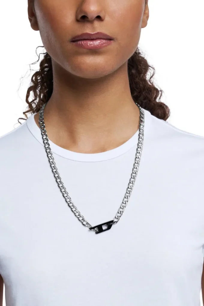 dx1636931 bijoux Collier à chaîne en acier inoxydable bicolore