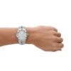 dz2185 Vert Montre en acier inoxydable à trois aiguilles et date