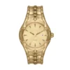 dz2186 Montre Vert à trois aiguilles et date en acier inoxydable doré