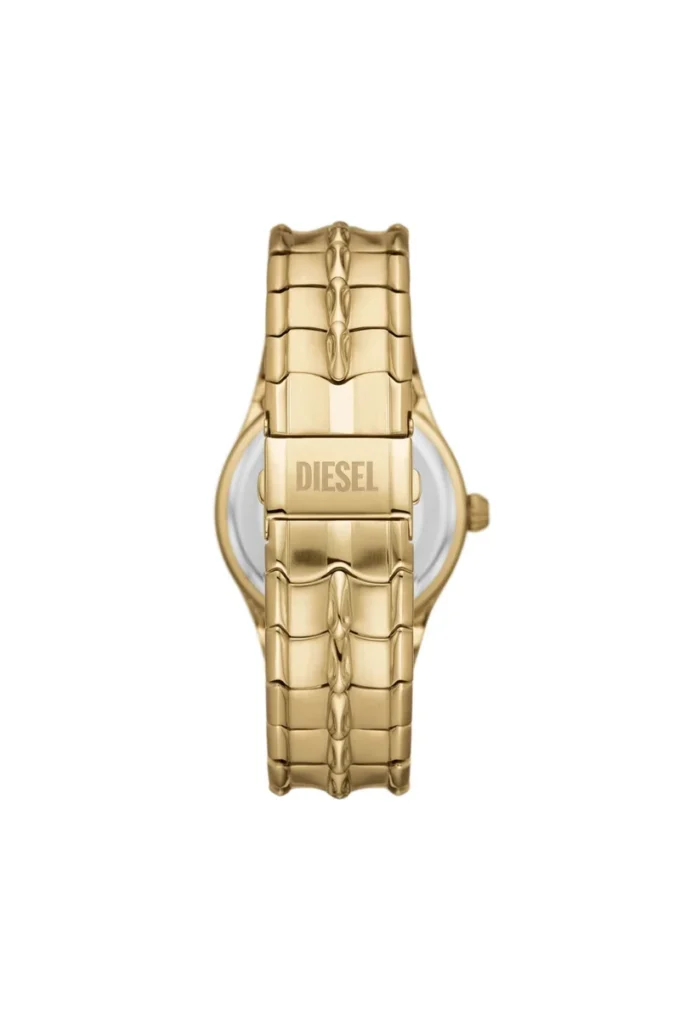 dz2186 Montre Vert à trois aiguilles et date en acier inoxydable doré