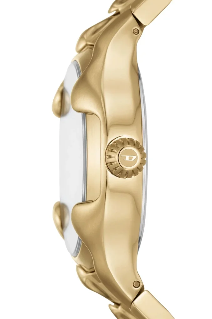 dz2186 Montre Vert à trois aiguilles et date en acier inoxydable doré